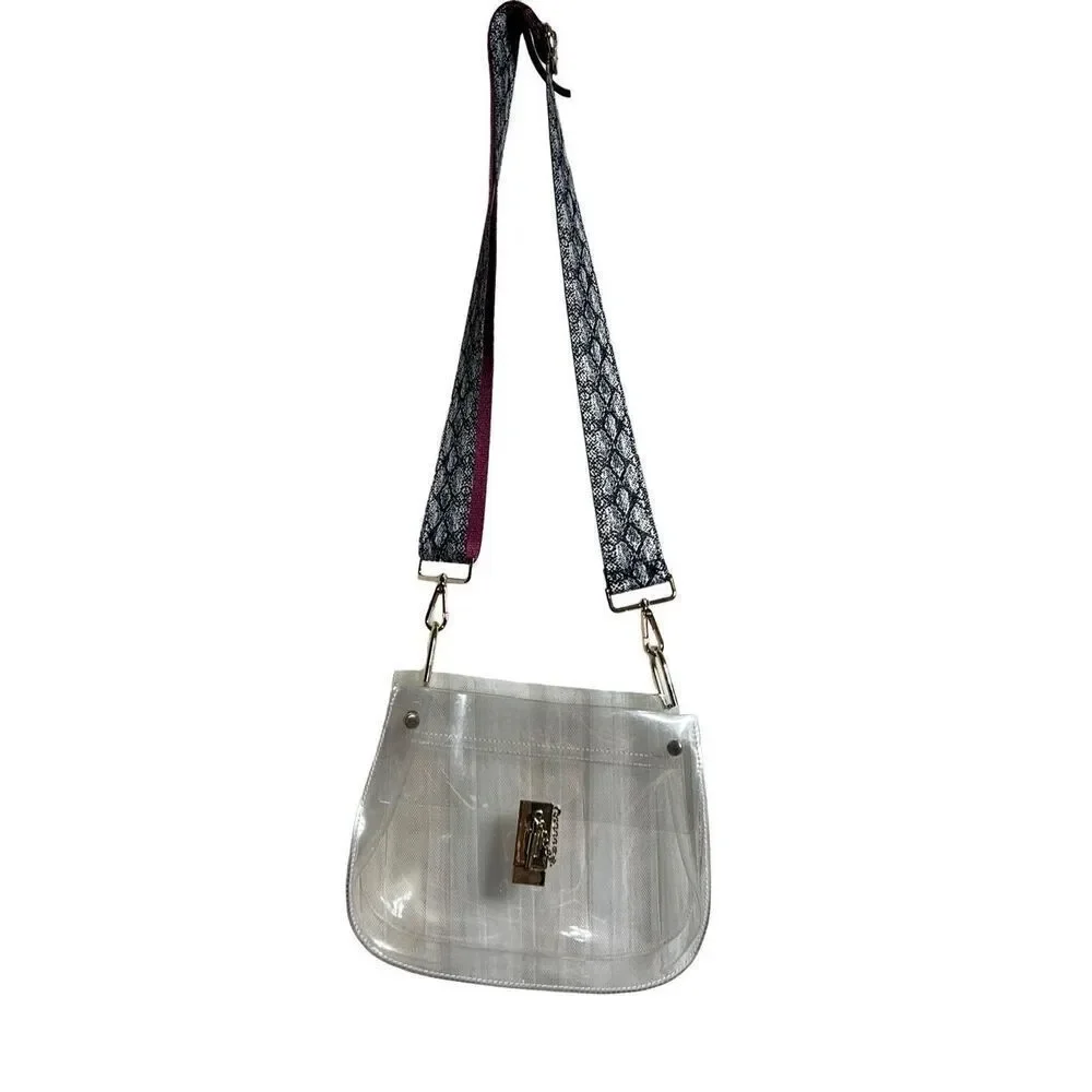 Kedzie Clear Acrylic See Through Stadium Purse Crossbody Messenger Bag